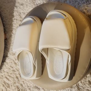 Gia Borghini White Slide Sandals